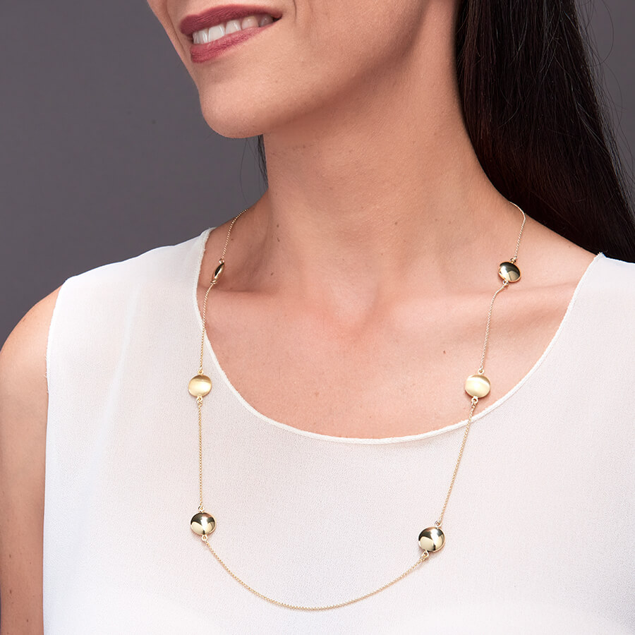 Maxi collana I Classici con elementi stampati e accoppiati e catena -5003