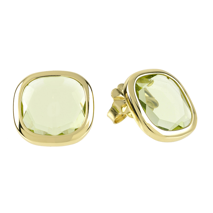 Orecchini Aquacaramelle con paste vitree verdi taglio antico -0