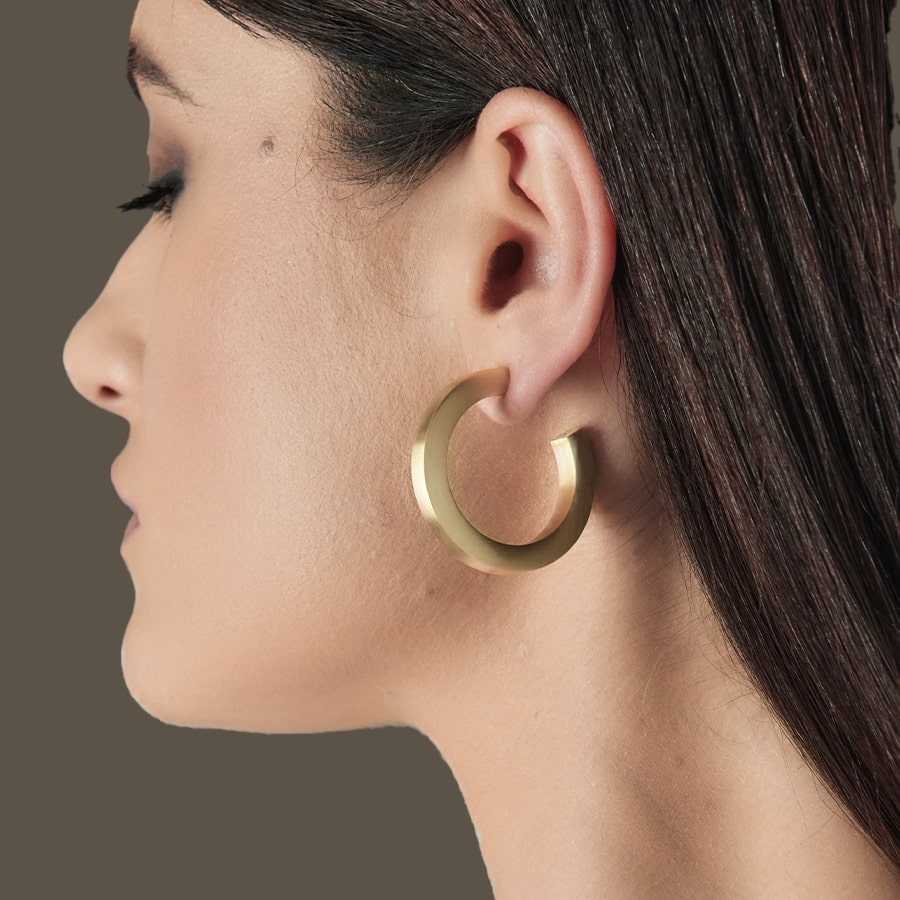 Orecchini Ovali Chic a cerchio in canna vuota Diam. int. mm 32-5679