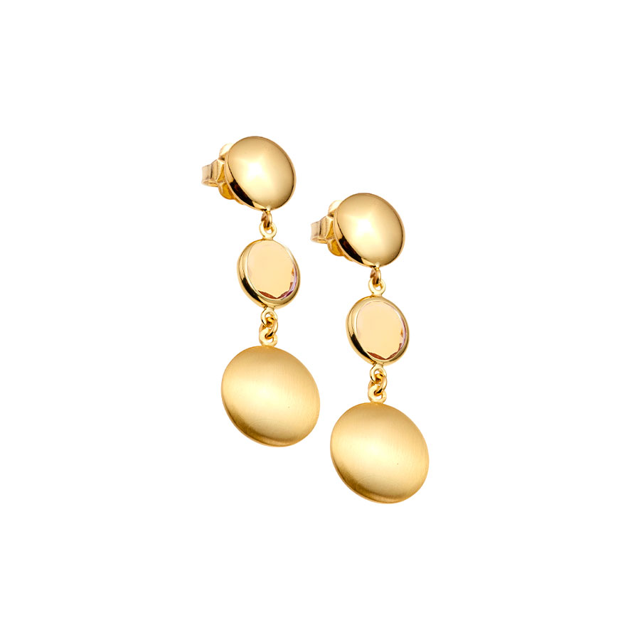 Orecchini Le Chicche con paste vitree diam.10mm champagne-0