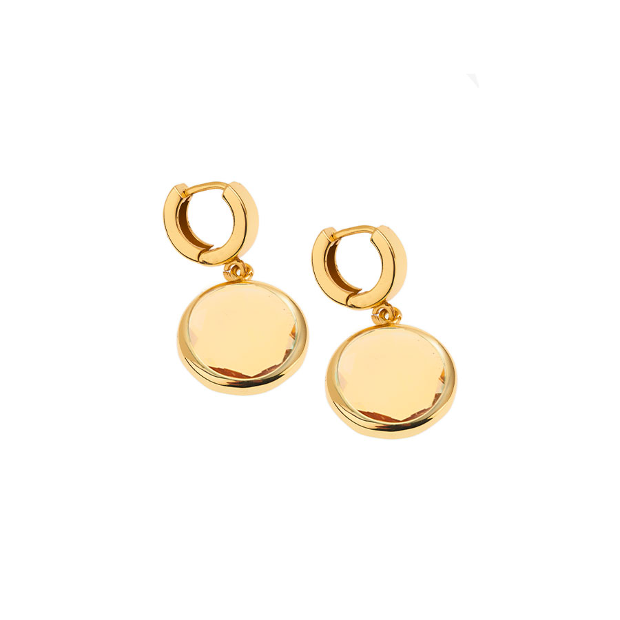 Orecchini scattino Le Chicche con paste vitree 16mm champagne-0