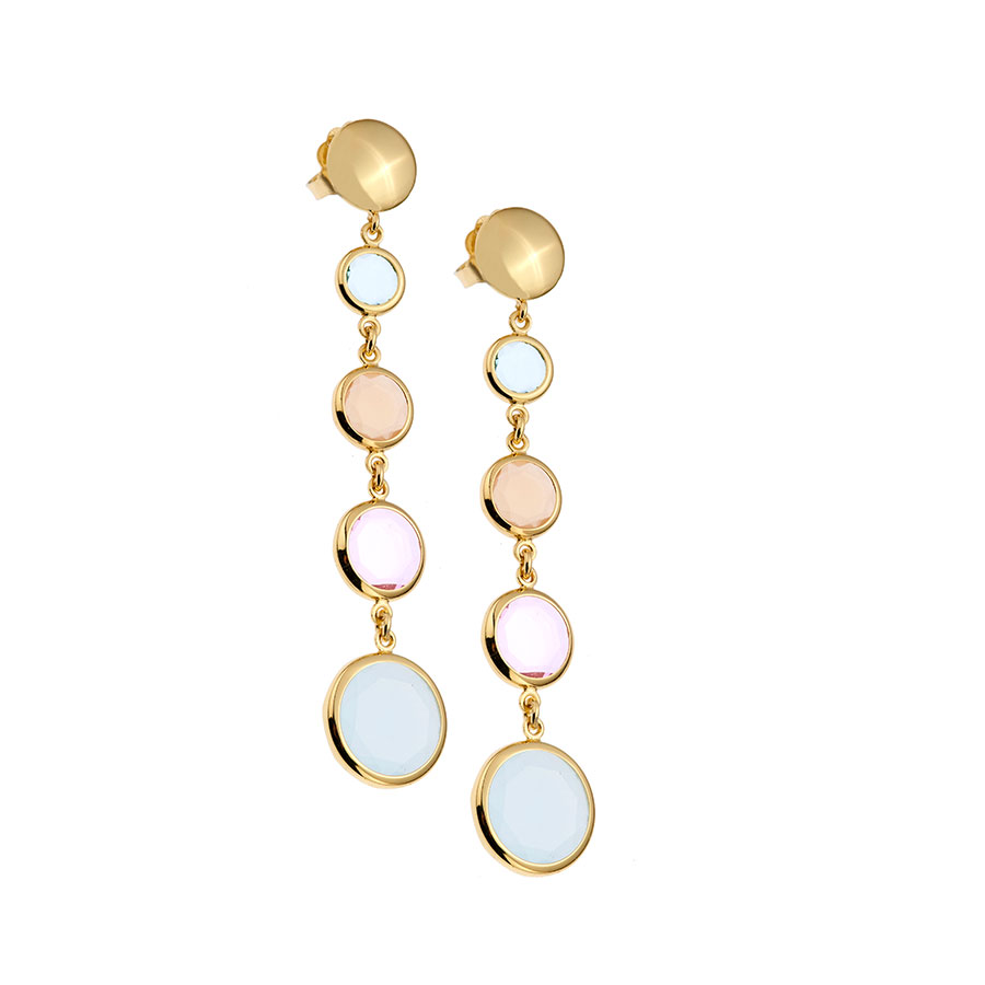 Orecchini pendenti Le Chicche con paste vitree multicolore-0