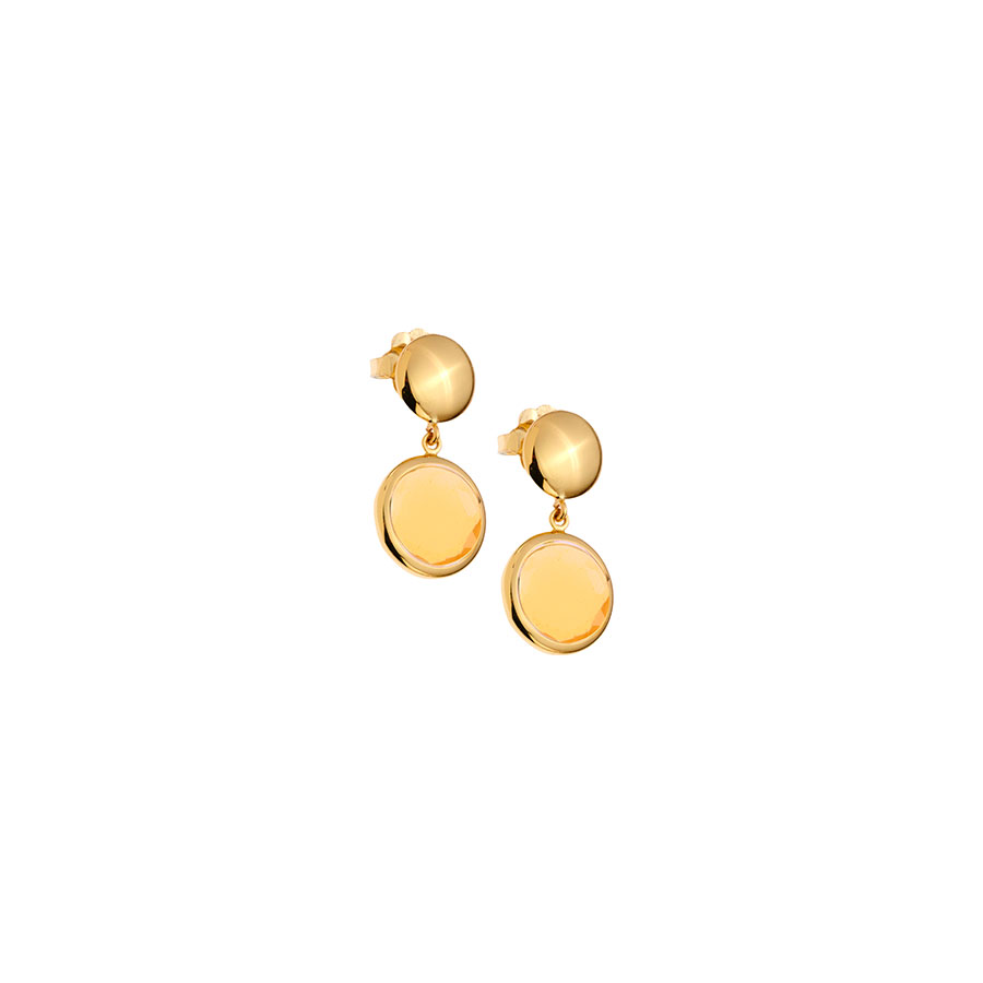 Orecchini Le Chicche con paste vitree diam.12mm champagne milky-0