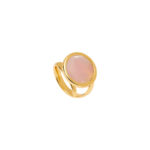 Anello regolabile Le Chicche con pasta vitrea rosa milky 16mm-0