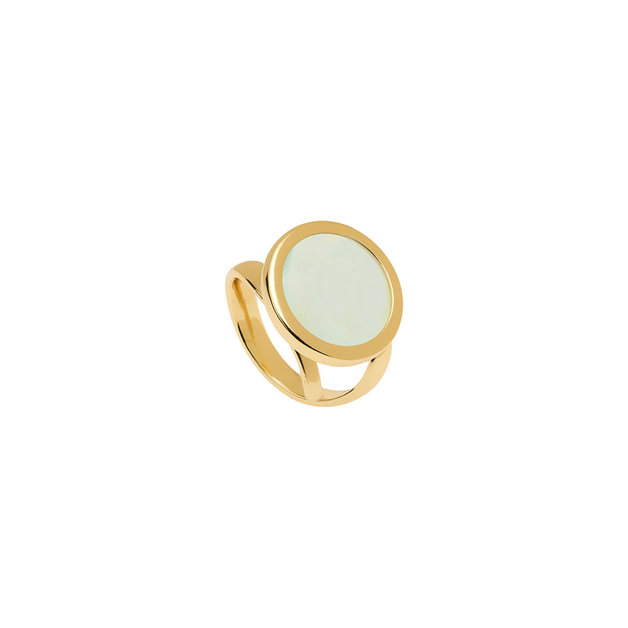 Anello regolabile Le Chicche con pasta vitrea acquamarina milky 16mm-0