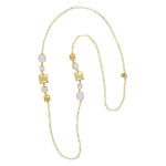 Collana lunga Aquacaramelle con paste vitree rosa taglio antico-0