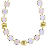 Collana gioiello Aquacaramelle con paste vitree grandi rosa taglio antico-4332