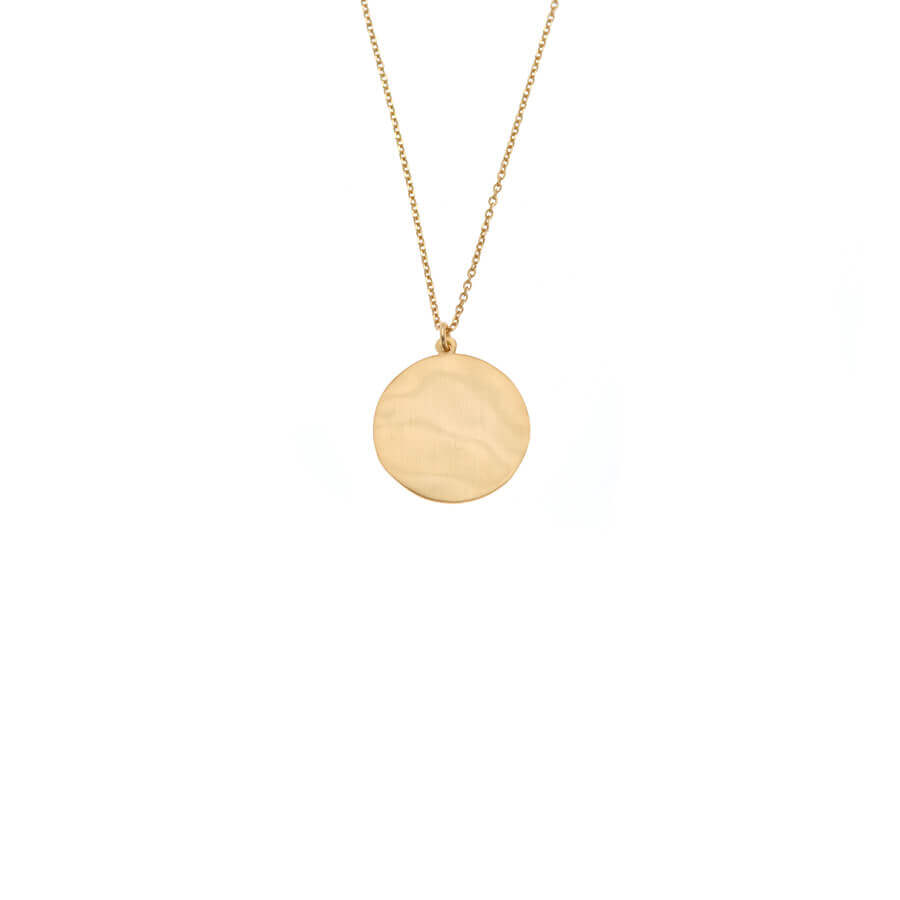 Collana Onde con pendente a cerchio satinato a mano-0