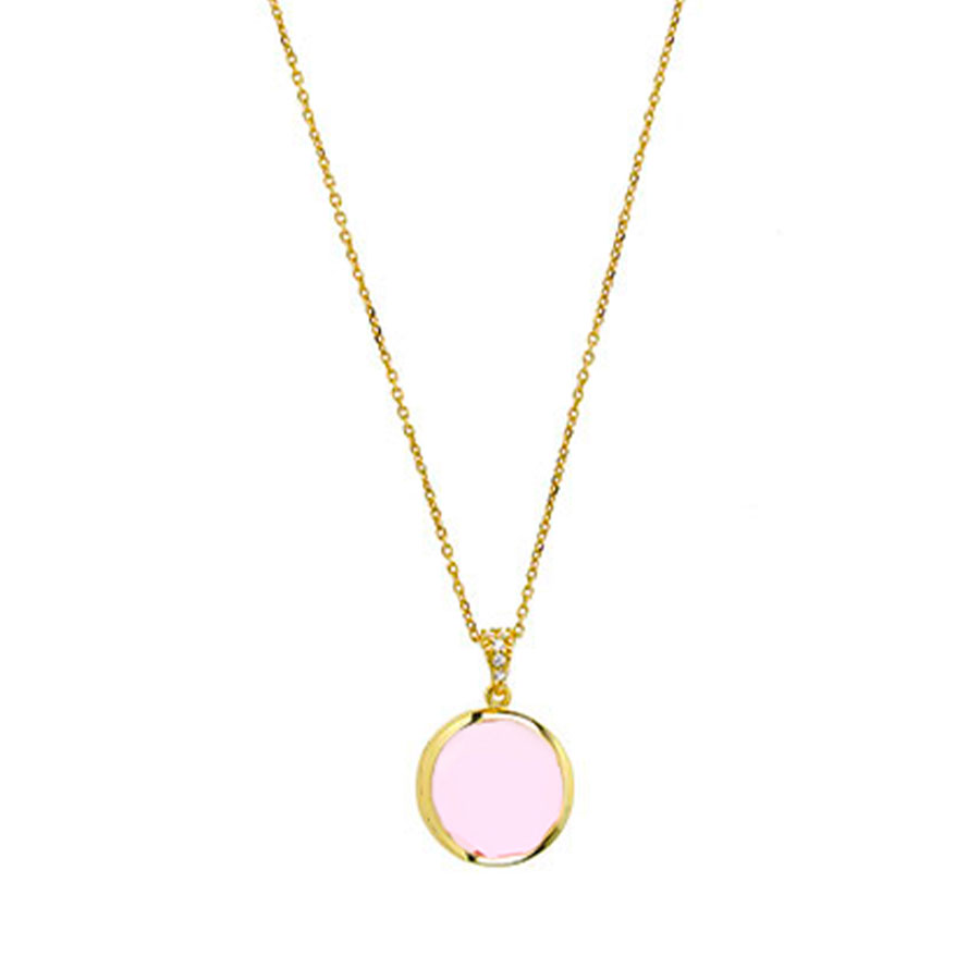 Collana Le Chicche con pasta vitrea 16mm rosa baby-0