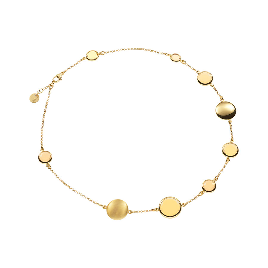 Collana Le Chicche con saponette e paste vitree champagne-0