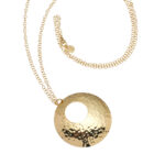 Collana Nuova Retrò con pendente effetto martellato diam. cm.5-0